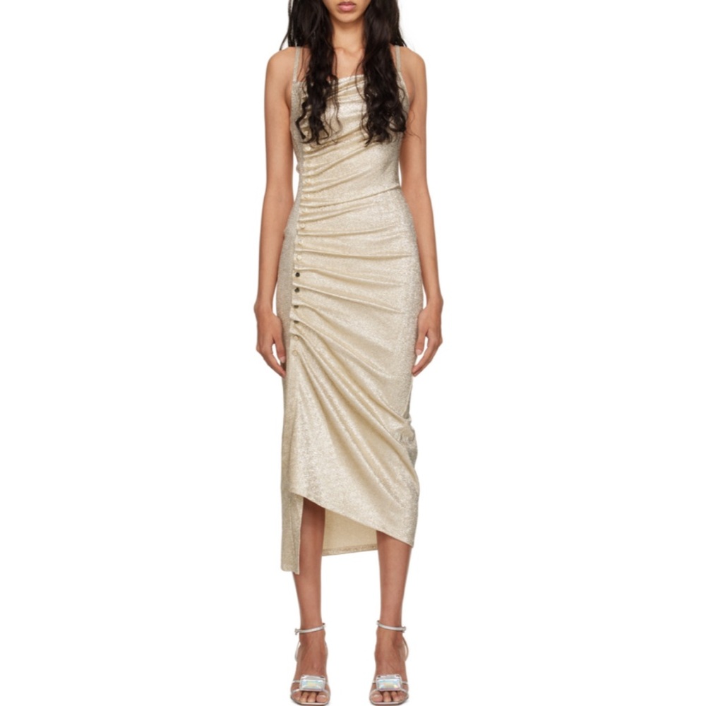 Paco Rabanne Ruched Midi Dress - Picture 2 of 7